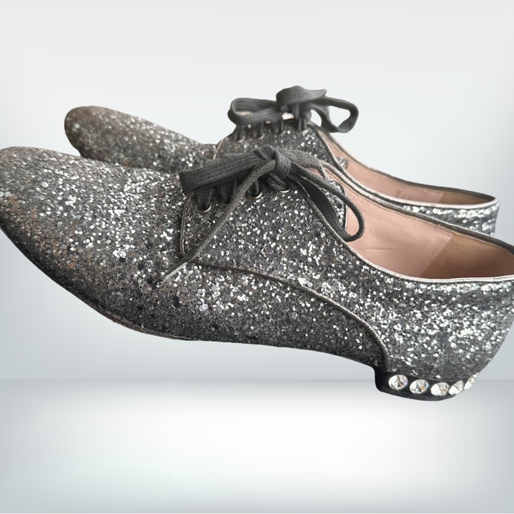 Mui Mui Lace Up Bijou Shoes 36 1/2